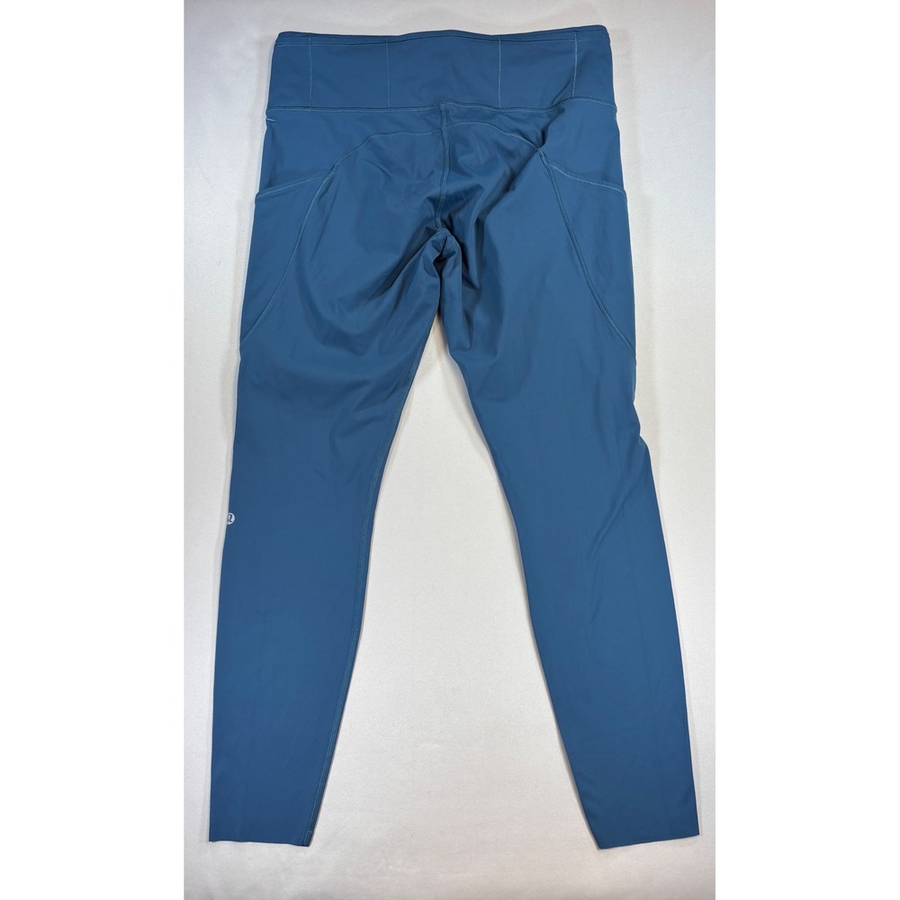 Lululemon Fast and Free Tight 28 Women 12 Blue Brushed Nulux Running Workout - Picture 3 of 12